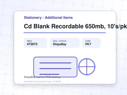 Cd Blank Recordable 650mb, 10's/pkt - Stationery - Additional Items - IMPA 472672 - UOM PKT