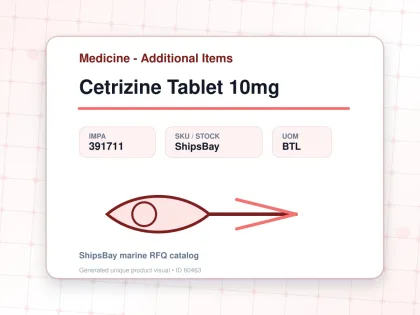 Cetrizine Tablet 10mg - Medicine - Additional Items - IMPA 391711 - UOM BTL