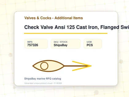 Check Valve Ansi 125 Cast Iron, Flanged Swing Type #1803 10" - Valves & Cocks - Additional Items - IMPA 757326 - UOM PCS