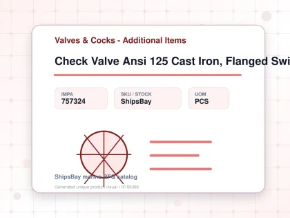 Check Valve Ansi 125 Cast Iron, Flanged Swing Type #1803 6" - Valves & Cocks - Additional Items - IMPA 757324 - UOM PCS