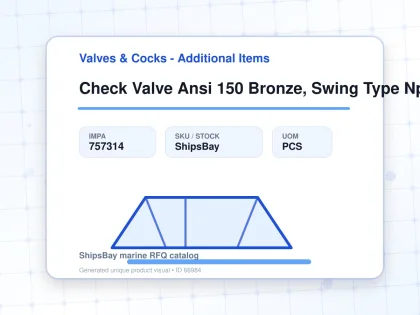 Check Valve Ansi 150 Bronze, Swing Type Npt #1430 1-1/4" - Valves & Cocks - Additional Items - IMPA 757314 - UOM PCS