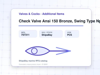 Check Valve Ansi 150 Bronze, Swing Type Npt #1430 1/2" - Valves & Cocks - Additional Items - IMPA 757311 - UOM PCS