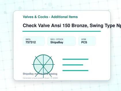 Check Valve Ansi 150 Bronze, Swing Type Npt #1430 3/4" - Valves & Cocks - Additional Items - IMPA 757312 - UOM PCS