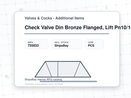 Check Valve Din Bronze Flanged, Lift Pn10/16 Angle #497 100mm - Valves & Cocks - Additional Items - IMPA 755833 - UOM PCS
