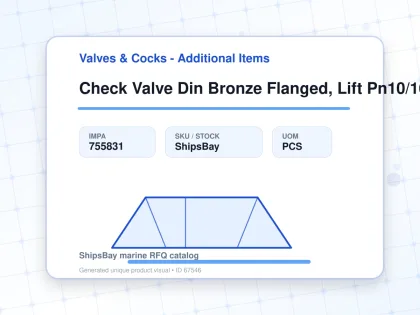 Check Valve Din Bronze Flanged, Lift Pn10/16 Angle #497 65mm - Valves & Cocks - Additional Items - IMPA 755831 - UOM PCS