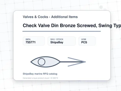 Check Valve Din Bronze Screwed, Swing Type #505br 3/8" - Valves & Cocks - Additional Items - IMPA 755771 - UOM PCS
