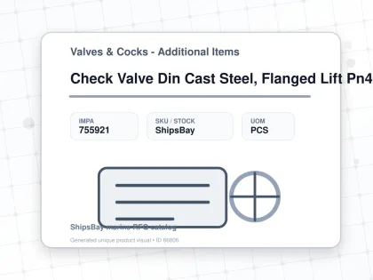 Check Valve Din Cast Steel, Flanged Lift Pn40 #95 Dn 15 - Valves & Cocks - Additional Items - IMPA 755921 - UOM PCS