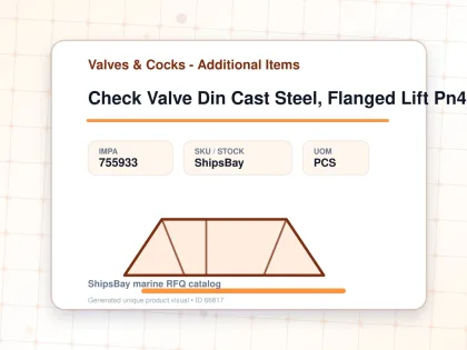 Check Valve Din Cast Steel, Flanged Lift Pn40 #95 Dn 200 - Valves & Cocks - Additional Items - IMPA 755933 - UOM PCS