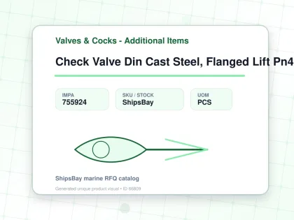 Check Valve Din Cast Steel, Flanged Lift Pn40 #95 Dn 32 - Valves & Cocks - Additional Items - IMPA 755924 - UOM PCS