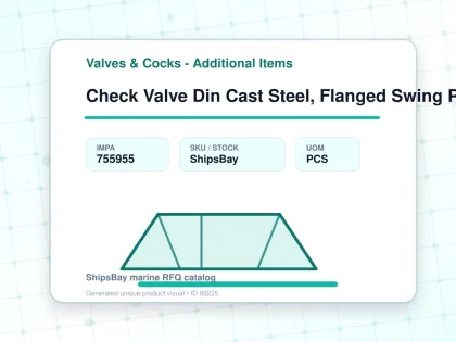 Check Valve Din Cast Steel, Flanged Swing Pn16 #109 Dn 100 - Valves & Cocks - Additional Items - IMPA 755955 - UOM PCS