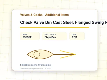 Check Valve Din Cast Steel, Flanged Swing Pn16 #109 Dn 50 - Valves & Cocks - Additional Items - IMPA 755952 - UOM PCS