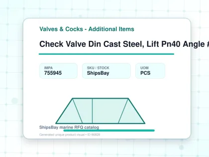 Check Valve Din Cast Steel, Lift Pn40 Angle #96 Dn 150 - Valves & Cocks - Additional Items - IMPA 755945 - UOM PCS