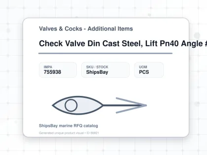 Check Valve Din Cast Steel, Lift Pn40 Angle #96 Dn 32 - Valves & Cocks - Additional Items - IMPA 755938 - UOM PCS