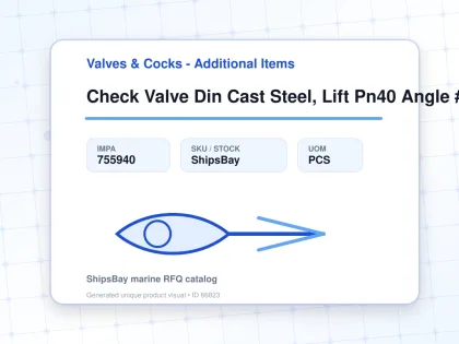 Check Valve Din Cast Steel, Lift Pn40 Angle #96 Dn 50 - Valves & Cocks - Additional Items - IMPA 755940 - UOM PCS