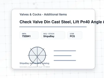 Check Valve Din Cast Steel, Lift Pn40 Angle #96 Dn 65 - Valves & Cocks - Additional Items - IMPA 755941 - UOM PCS