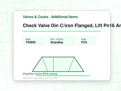 Check Valve Din C/iron Flanged, Lift Pn16 Angle #102 Dn 100 - Valves & Cocks - Additional Items - IMPA 755893 - UOM PCS