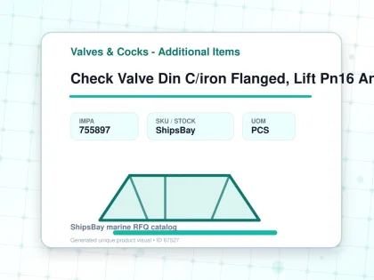 Check Valve Din C/iron Flanged, Lift Pn16 Angle #102 Dn 200 - Valves & Cocks - Additional Items - IMPA 755897 - UOM PCS