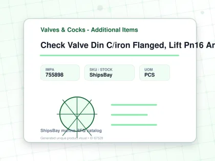 Check Valve Din C/iron Flanged, Lift Pn16 Angle #102 Dn 300 - Valves & Cocks - Additional Items - IMPA 755898 - UOM PCS