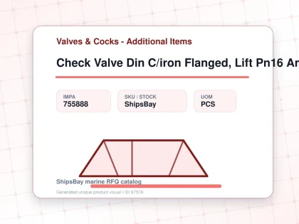 Check Valve Din C/iron Flanged, Lift Pn16 Angle #102 Dn 32 - Valves & Cocks - Additional Items - IMPA 755888 - UOM PCS