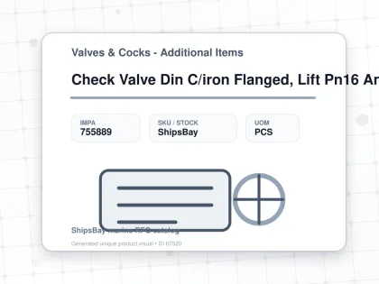 Check Valve Din C/iron Flanged, Lift Pn16 Angle #102 Dn 40 - Valves & Cocks - Additional Items - IMPA 755889 - UOM PCS
