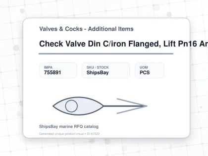 Check Valve Din C/iron Flanged, Lift Pn16 Angle #102 Dn 65 - Valves & Cocks - Additional Items - IMPA 755891 - UOM PCS