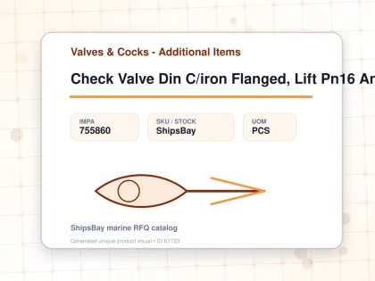 Check Valve Din C/iron Flanged, Lift Pn16 Angle #78 Dn 50 - Valves & Cocks - Additional Items - IMPA 755860 - UOM PCS