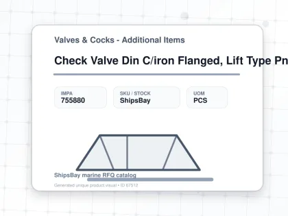 Check Valve Din C/iron Flanged, Lift Type Pn16 #101 Dn 125 - Valves & Cocks - Additional Items - IMPA 755880 - UOM PCS