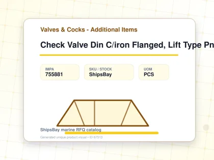 Check Valve Din C/iron Flanged, Lift Type Pn16 #101 Dn 150 - Valves & Cocks - Additional Items - IMPA 755881 - UOM PCS