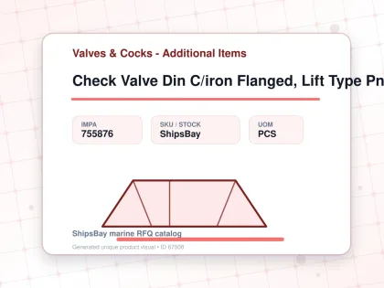 Check Valve Din C/iron Flanged, Lift Type Pn16 #101 Dn 50 - Valves & Cocks - Additional Items - IMPA 755876 - UOM PCS