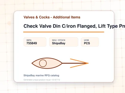 Check Valve Din C/iron Flanged, Lift Type Pn16 #77 Dn 100 - Valves & Cocks - Additional Items - IMPA 755849 - UOM PCS