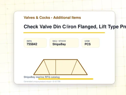 Check Valve Din C/iron Flanged, Lift Type Pn16 #77 Dn 20 - Valves & Cocks - Additional Items - IMPA 755842 - UOM PCS
