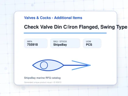Check Valve Din C/iron Flanged, Swing Type Pn10 #83gu 200mm - Valves & Cocks - Additional Items - IMPA 755918 - UOM PCS