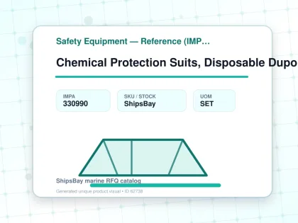 Chemical Protection Suits, Disposable Dupont Tyvek Xxl - Safety Equipment — Reference (IMPA) - IMPA 330990 - UOM SET
