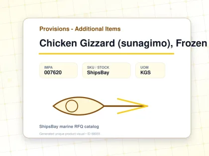 Chicken Gizzard (sunagimo), Frozen - Provisions - Additional Items - IMPA 007620 - UOM KGS