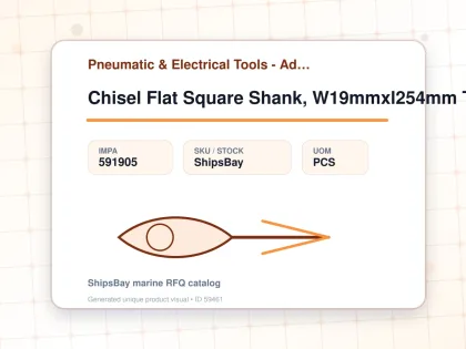 Chisel Flat Square Shank, W19mmxl254mm Trelawny 704.3107 - Pneumatic & Electrical Tools - Additional Items - IMPA 591905 - UOM PCS