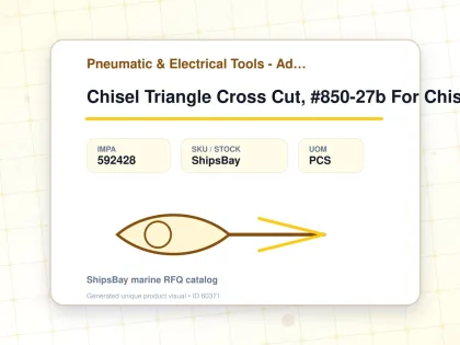 Chisel Triangle Cross Cut, #850-27b For Chisel & Chipper - Pneumatic & Electrical Tools - Additional Items - IMPA 592428 - UOM PCS