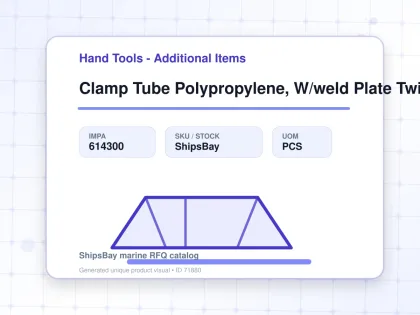 Clamp Tube Polypropylene, W/weld Plate Twin 42mm - Hand Tools - Additional Items - IMPA 614300 - UOM PCS
