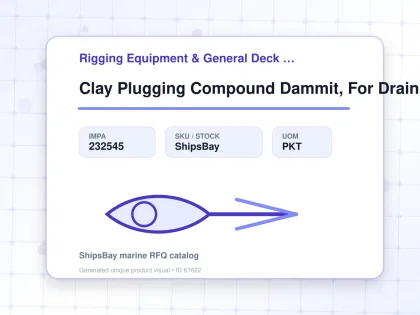 Clay Plugging Compound Dammit, For Drain 1kg Slab - Rigging Equipment & General Deck Items - Additional Items - IMPA 232545 - UOM PKT