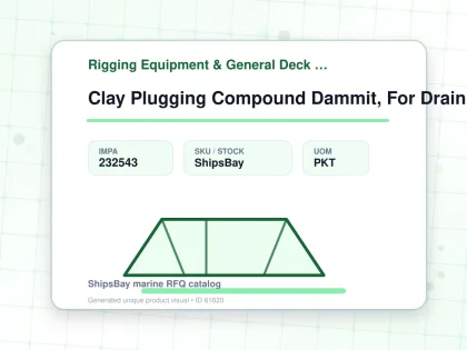 Clay Plugging Compound Dammit, For Drain 1kgx12's In Pot - Rigging Equipment & General Deck Items - Additional Items - IMPA 232543 - UOM PKT