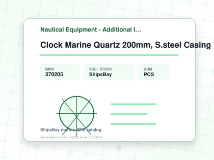 Clock Marine Quartz 200mm, S.steel Casing Vapor Proof - Nautical Equipment - Additional Items - IMPA 370205 - UOM PCS