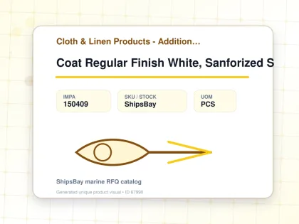 Coat Regular Finish White, Sanforized S - Cloth & Linen Products - Additional Items - IMPA 150409 - UOM PCS