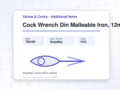 Cock Wrench Din Malleable Iron, 12mm - Valves & Cocks - Additional Items - IMPA 756184 - UOM PCS