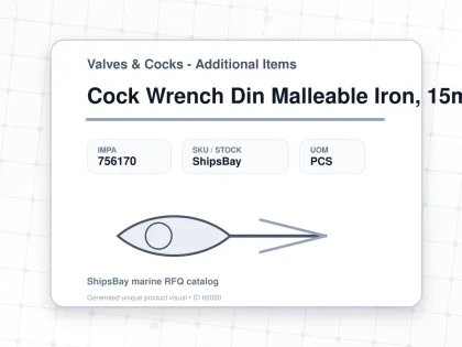 Cock Wrench Din Malleable Iron, 15mm - Valves & Cocks - Additional Items - IMPA 756170 - UOM PCS