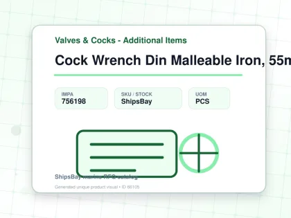 Cock Wrench Din Malleable Iron, 55mm - Valves & Cocks - Additional Items - IMPA 756198 - UOM PCS
