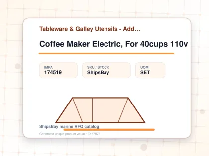 Coffee Maker Electric, For 40cups 110v - Tableware & Galley Utensils - Additional Items - IMPA 174519 - UOM SET