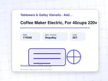 Coffee Maker Electric, For 40cups 220v - Tableware & Galley Utensils - Additional Items - IMPA 174540 - UOM SET