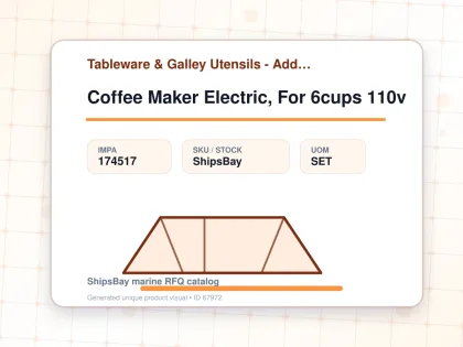 Coffee Maker Electric, For 6cups 110v - Tableware & Galley Utensils - Additional Items - IMPA 174517 - UOM SET