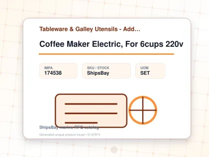 Coffee Maker Electric, For 6cups 220v - Tableware & Galley Utensils - Additional Items - IMPA 174538 - UOM SET