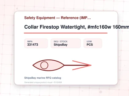 Collar Firestop Watertight, #mfc160w 160mm - Safety Equipment — Reference (IMPA) - IMPA 331473 - UOM PCS