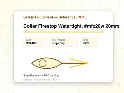 Collar Firestop Watertight, #mfc20w 20mm - Safety Equipment — Reference (IMPA) - IMPA 331460 - UOM PCS